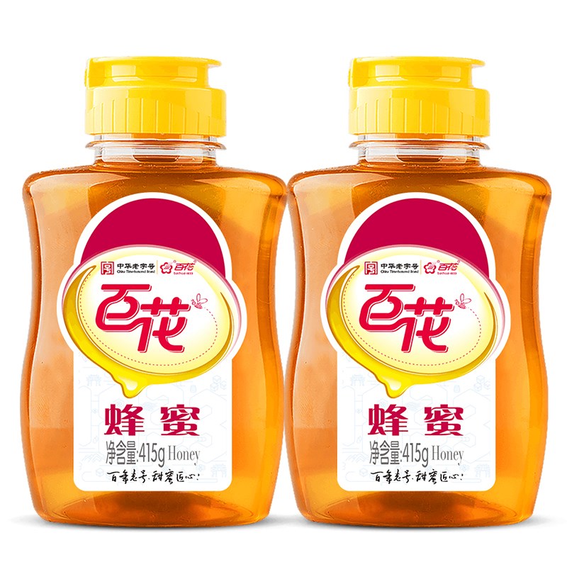 过期百花牌野生蜂蜜415g*2瓶 28元包邮(30元券)